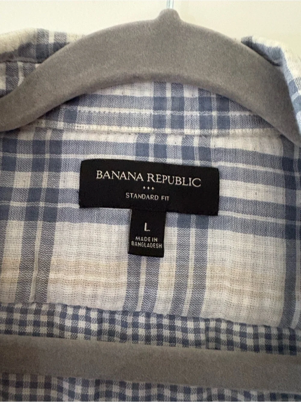 Banana Republic Blue and White Plaid Shirt